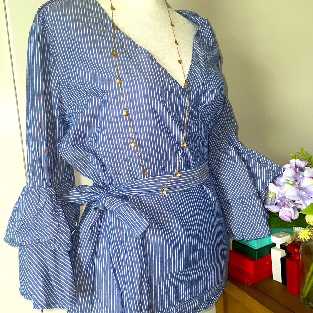Wrap striped shirt